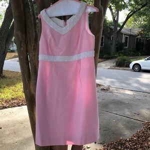 Lily Pulitzer pink dress with white detail